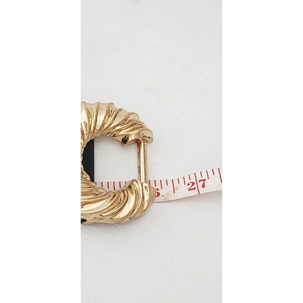 Zara Women’s Black Wide Waist Belt Stretch Elastic Gold-Tone Buckle Size 30